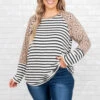 Two Of Me Top, Ivory-Charcoal -Beyond Basics TwoOfMeTop Ivory Charcoal 8978