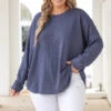 Waiting For My Time Top, Denim -Beyond Basics WaitingForMyTimeTop Denim 8627
