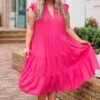 Wasting Your Time Midi Dress, Hot Pink -Beyond Basics WastingYourTimeMidiDress HotPink 3