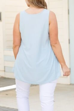 Weekender Dotted Tank, Dusty Blue 11 Weekender Dotted Tank, Dusty Blue -Beyond Basics WeekenderDottedTank DustyBlue 1