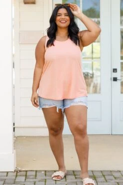 Weekender Dotted Tank, Peach -Beyond Basics WeekenderDottedTank Peach 5