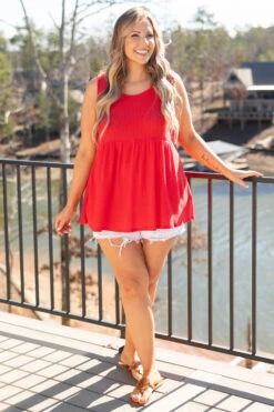 Weekender Waffle Babydoll, Red 11 Weekender Waffle Babydoll, Red -Beyond Basics WeekenderWaffleBabydoll Red 7