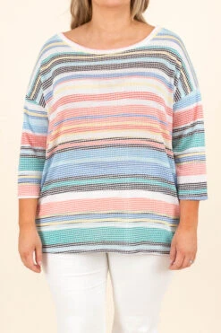 What A Breakthrough Top, Coral-Mint-Black -Beyond Basics WhatABreakthroughTop Coral Mint Black 9242