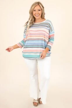 What A Breakthrough Top, Coral-Mint-Black -Beyond Basics WhatABreakthroughTop Coral Mint Black 9243