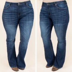 Stroll On The Boulevard Jeans, Dark Wash -Beyond Basics stroll on the boulevard jeans